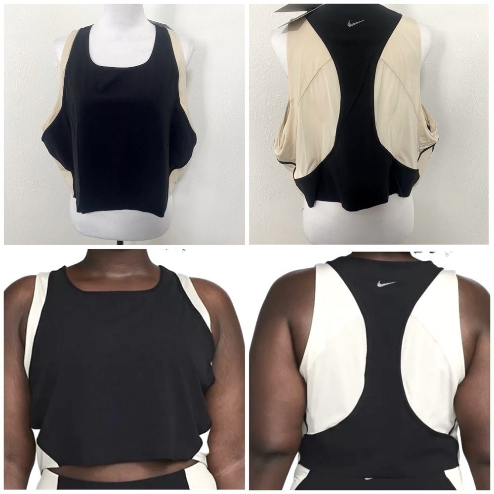 NWT NIKE Women's Yoga Dri-fit Luxe Cropped Tank Top (+Size) Black DR0779-010 2X